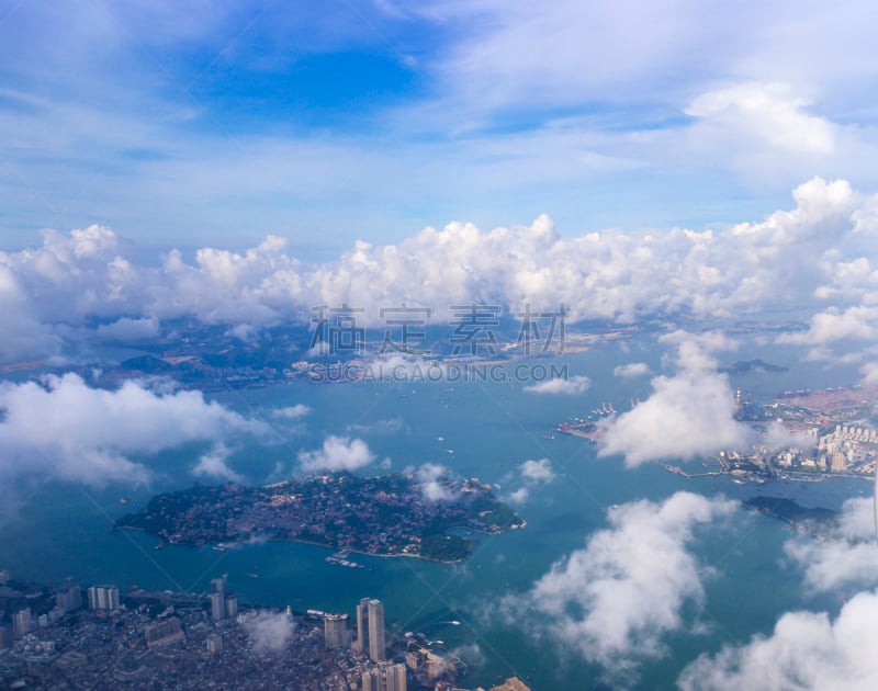 厦门,岛,鼓浪屿,鸟类,都市风景,客船,水平画幅,无人,福建省,户外