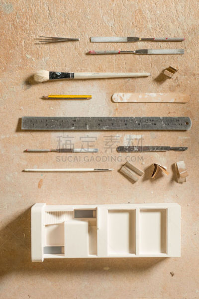 灰膏,设备用品,美术工艺,建筑模型,建筑业,垂直画幅,解剖刀,艺术,无人,铁