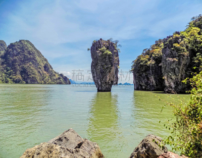 泰国,詹姆斯庞德岛,海滩,水平画幅,无人,著名景点,攀牙湾,普吉岛,户外,摄影