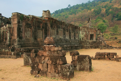 老挝,僧院,南,占巴塞,大约11世纪,湄公河,湿婆,旅游目的地,水平画幅,无人