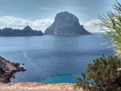 德霍特海湾,西班牙威德拉,夏天,旅行者,白昼,海洋,水晶,悬崖,蓝色,伊比沙岛
