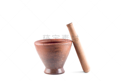 水泥,研磨器,古老的,粘土,木制,白色背景,成分,烹调用具,混合,烹调