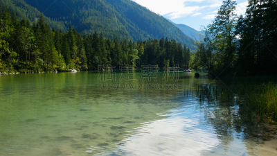 夏天,lake hintersee,白昼,德国,水,天空,水平画幅,云,无人,户外