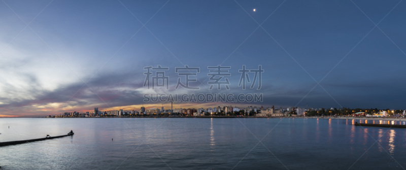 非凡的,看风景,小路,散步道,乌拉圭,蒙得维的亚,古城,日落,步行