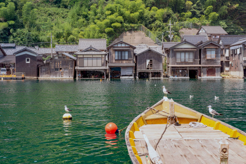 国际网工程备忘录,房屋,京都府,城镇景观,宫津湾内,度假胜地,水平画幅,无人,海港,传统