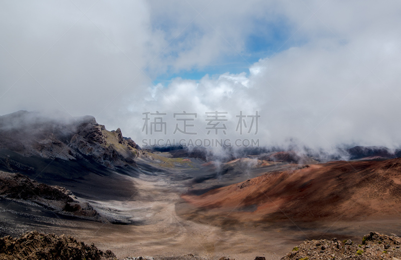 哈雷卡拉火山口,毛伊岛,哈来亚咔拉国家公园,火山,水平画幅,无人,太平洋岛屿,户外,夏威夷,摄影