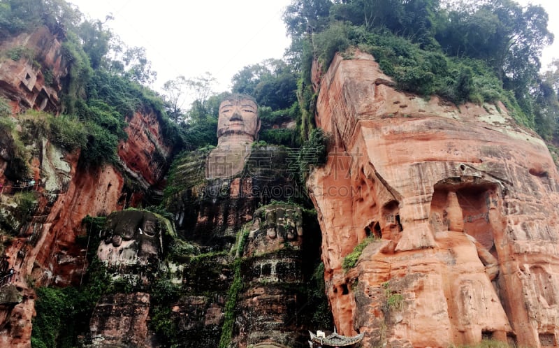 四川省,石材,中国,乐山大佛,最大,乐山,佛,寺庙,成都,人造的