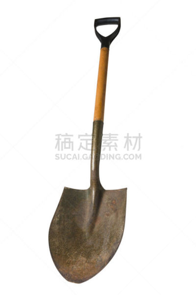 铲子,木制,古老的,生锈的,倾斜的,金属,左撇子,有凹痕的,垂直画幅,斜靠