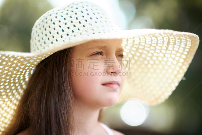 阴影,人的脸部,女孩,白昼,日光,帽子,特写,明亮,注视镜头,巨大的