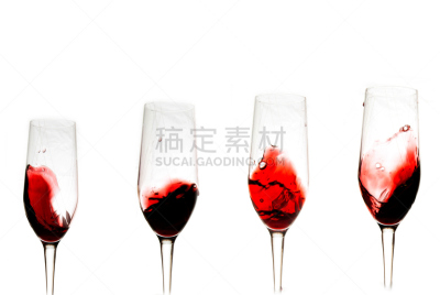 白色,红色,葡萄酒杯,林波舞者,组图,分离着色,葡萄酒,水平画幅,玻璃,偏远的