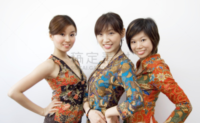 三个人,女孩,可巴雅服,姐妹,肖像,东亚人,女人,传统服装,青年女人,仅青年女人