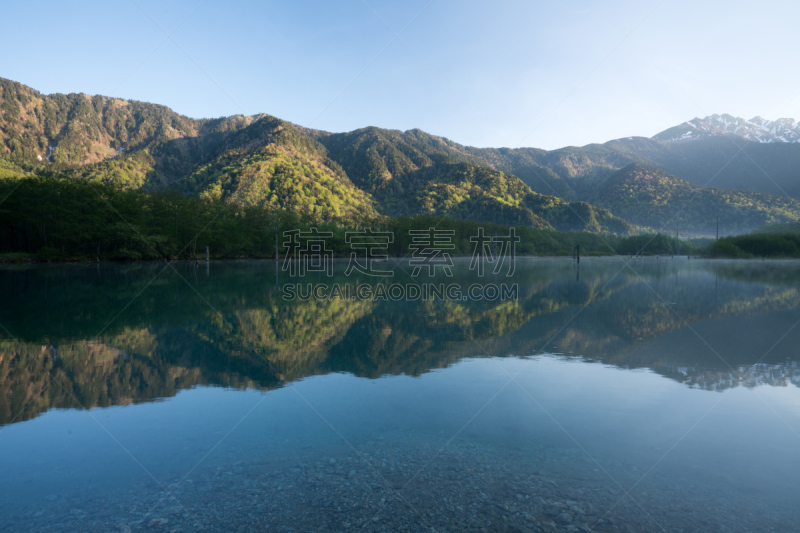 上高地国家公园,长野县,日本,春天,飞驒山脉,自然,度假胜地,水平画幅,枝繁叶茂,无人