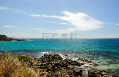 大洋路,水平画幅,无人,巨大的,夏天,户外,草,云景,滨水,沙河