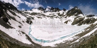 春天,雪,瑞士阿尔卑斯山,湖,岩石,户外,天空,瑞士,冰,山脉