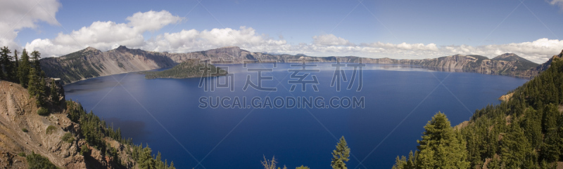 俄勒冈州,火山湖,俄勒冈郡,公园,水平画幅,无人,户外,湖,卡斯基德山脉,彩色图片