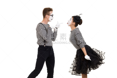 条纹,哑剧,衬衫,舞台妆,戏剧表演,背景分离,面具,肖像,异性恋,女人