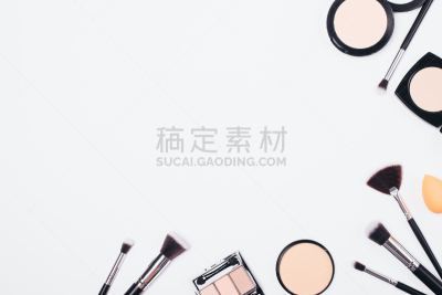 润肤露,在上面,研磨食品,视角,留白,艺术家,彩妆,边框,白色,专业人员