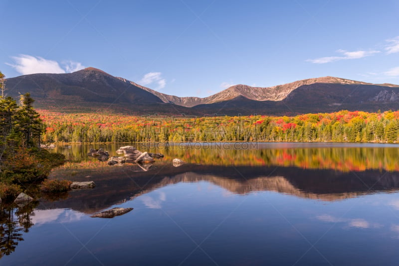 卡塔丁山,秋天,国内著名景点,山脊,新英格兰,枝繁叶茂,缅因州,自然美,阿巴拉契亚山脉,户外