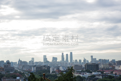 从上面看过去,北京cbd,北京,天空,水平画幅,高视角,无人,户外,起重机,都市风景