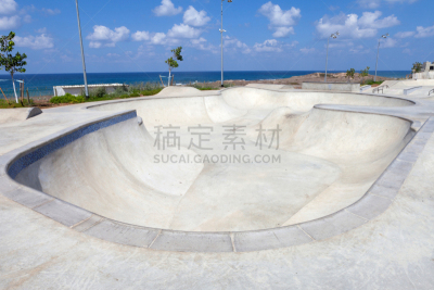 滑板公园,无人,斜面板,滑板运动,公园,水平画幅,城市生活,户外,城市,加利福尼亚