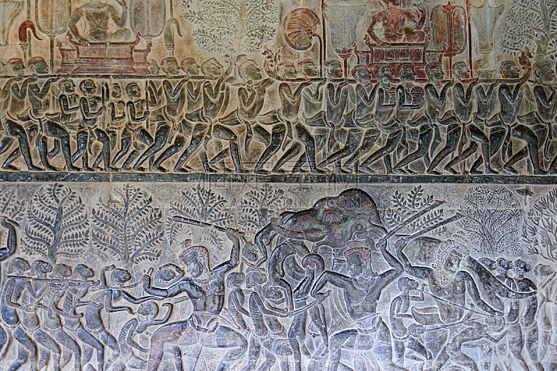 柬埔寨,雕刻物,世界遗产,柏林墙,旅行者,大特写,非凡的,重新扫描,特写