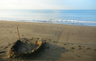 海滩,沙子,藤泽市,水平画幅,无人,日本,户外,太平洋,神奈川县,海洋