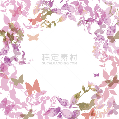 蝴蝶,叶子,花环,春天,背景,多色的,丁香花,水彩画,结婚请柬,演说家