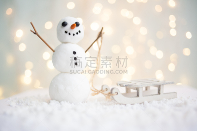 雪橇,雪人,新年前夕,礼物标签,背景幕,花环,热,贺卡,一个物体
