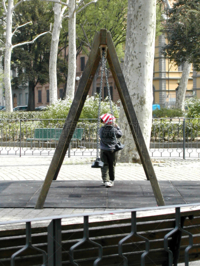 跷跷板,垂直画幅,链,公园,长椅,绿色,可爱的,婴儿,户外,公园长椅