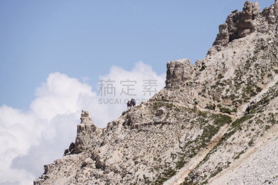 小路,多洛米蒂山脉,旅行者,天空,洛矶山脉,度假胜地,威尼托大区,水平画幅,美人,符号
