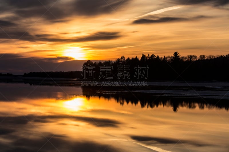 voyageurs national park,野生动物,云,明尼苏达,加拿大,边界,灰,湖,河流,夏天