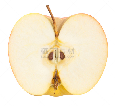 苹果,水平画幅,无人,生食,特写,明亮,白色,清新,横截面,一个物体