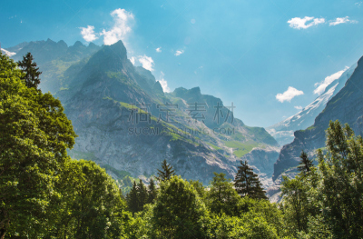 夏天,山,风景,自然,美国,旅游目的地,水平画幅,云,地形,地质学