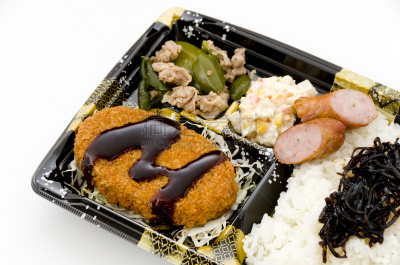 牛肉,日本,炸丸子,午餐盒,蔬菜,炸制食物,食品,酱汁,盒装午餐,白米