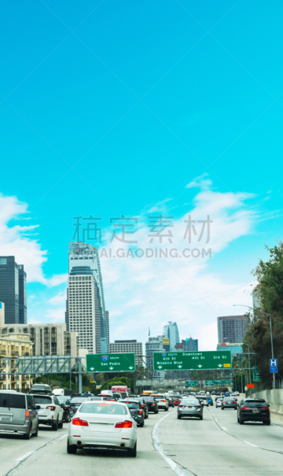 交通,洛杉矶县,110号公路,垂直画幅,威尔夏大道,圣诞老人,方向,100岁以上,多车道公路
