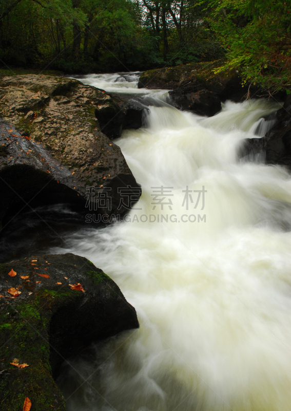 苏格兰,琴洛斯,珀斯－苏格兰,垂直画幅,水,宁静,绿色,地形,岩石,瀑布