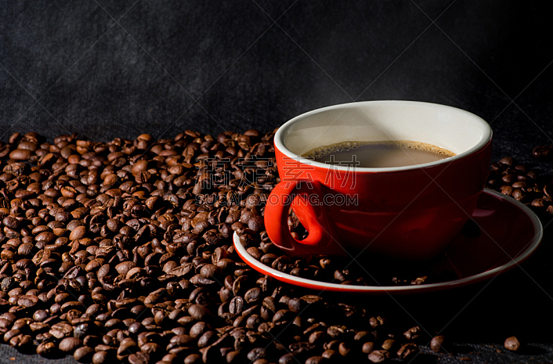 热,杯,红色,咖啡,背景,公亩,咖啡豆,烤咖啡豆,褐色,芳香的