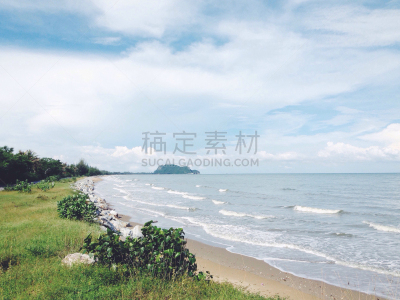 自然美,鸡尾酒,云景,热带气候,云,泰国,禅宗,波浪,泰国湾,植物