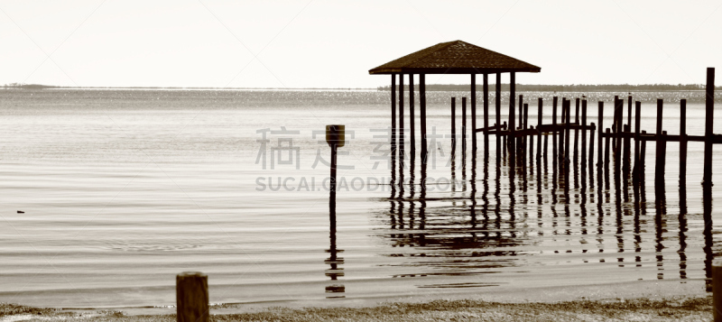 巴拿马城海滩,水,禅宗,宁静,水平画幅,码头,无人,全景,健康,户外