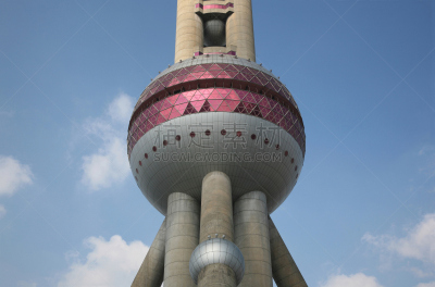 东方明珠塔,上海,车站,部分,天空,体型,水平画幅,形状,无人,巨大的