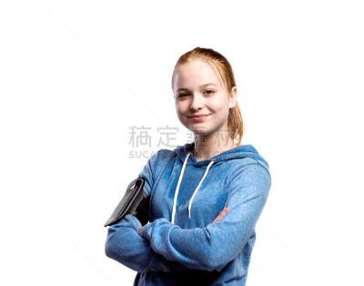 长袖衫,少女,蓝色,影棚拍摄,分离着色,手机套,青春期,青少年,长发,想法