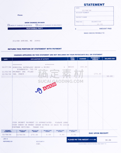 帐单,健康保健,橡皮章,身体不适,黑色素瘤,已付,理赔申请单,病历,皮肤状况,医疗流程