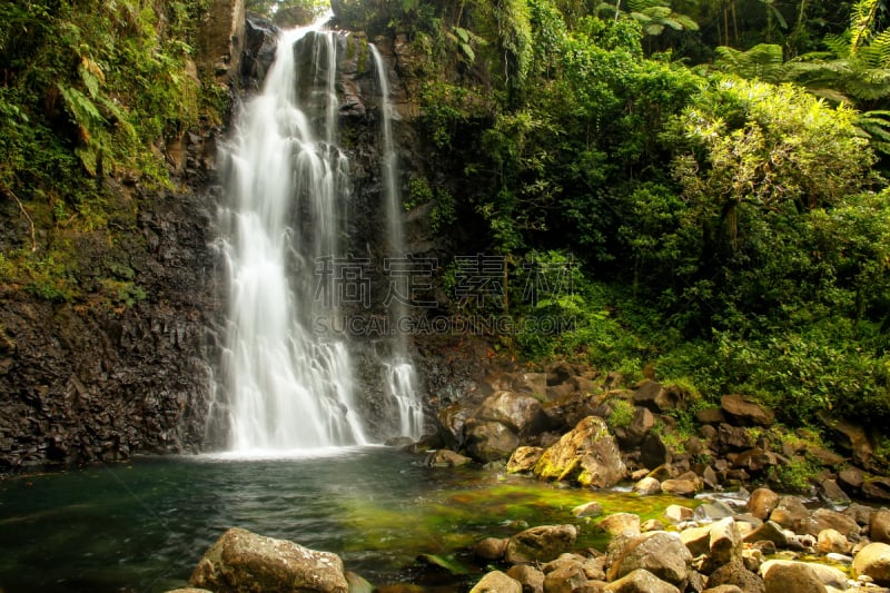 鲍马国家遗址公园,瀑布,taveuni,瓦努阿岛岛,南太平洋,自然,水平画幅,热带雨林,旅行者,户外