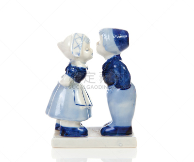 蓝色,纪念品,荷兰,代尔夫特,白色,小雕像,水平画幅,白色背景,瓷器