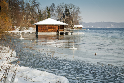 湖,冬天,小屋,浪漫,环境,雪,天气,背景,户外,斯塔恩博格