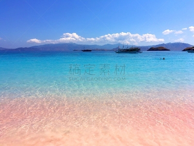 印度尼西亚,透明,粉色,水,蓝色,海滩,弗洛雷斯,自然美,库莫度