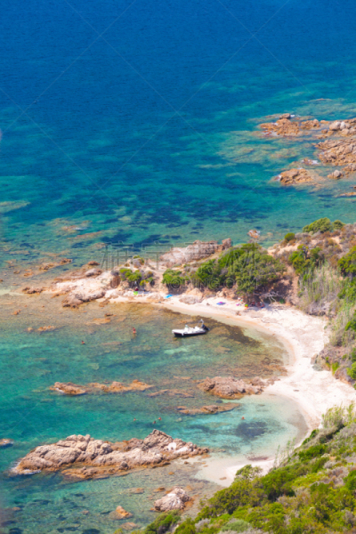垂直画幅,科西嘉,海岸地形,海湾,水,度假胜地,piana,无人,夏天,户外