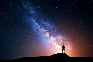 星星,银河系,天空,夜晚,男人,明亮,星系,旅行者,男性,仅男人