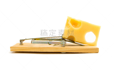 捕鼠器,概念和主题,水平画幅,木制,无人,螺旋弹簧,白色背景,风险,房屋,奶酪