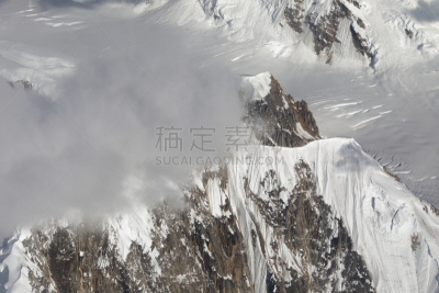 麦金利峰,航拍视角,阿拉斯加,自然,寒冷,雪山,风景,云,图像,雪